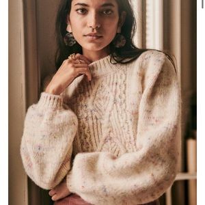 Sezane Sally Jumper ecru multi colour